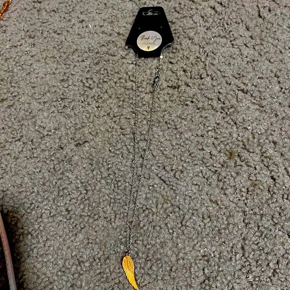 Handmade angel wing necklace